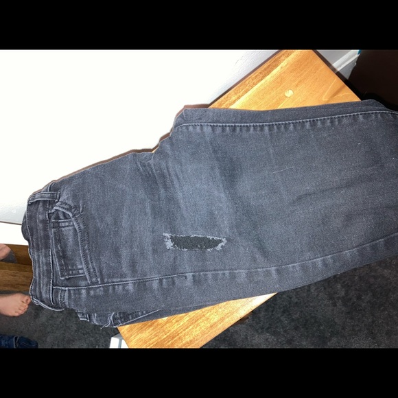 Black high waisted distressed skinny jeans - Picture 3 of 4